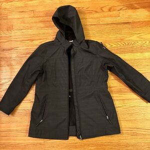 Free Country Black Hooded Utility Rain Jacket XL
